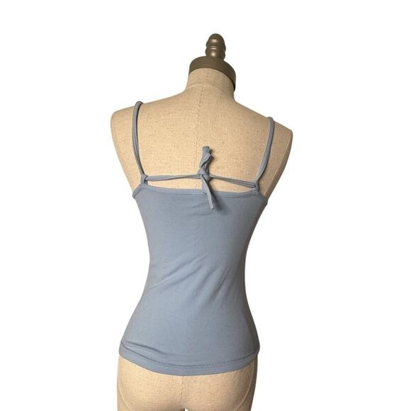 light blue, lace-up cami tank top Y2K, Women's Medium large Stretch Cottagecore - Picture 3 of 9